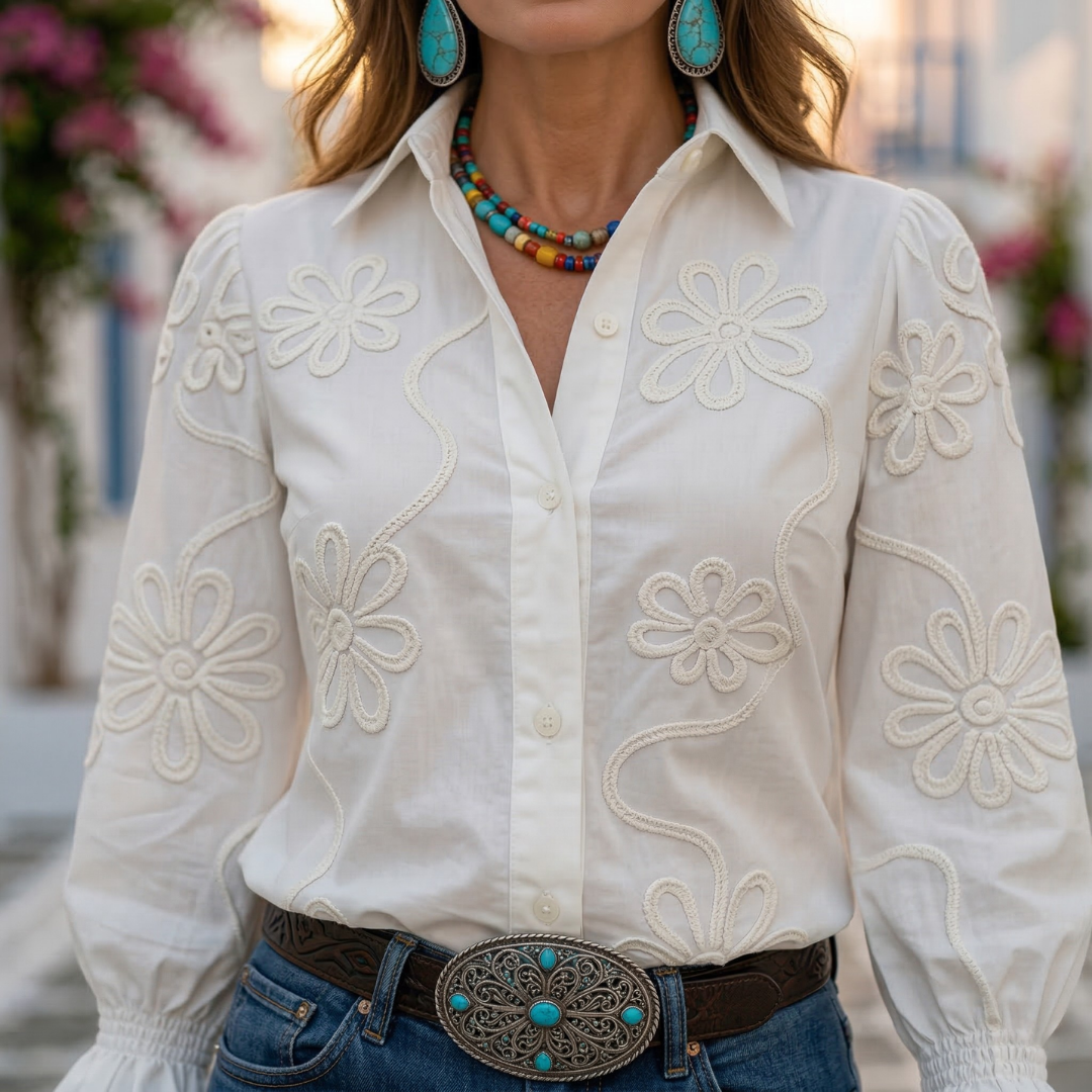 Teodora - Bluza s cvetnim uzorkom