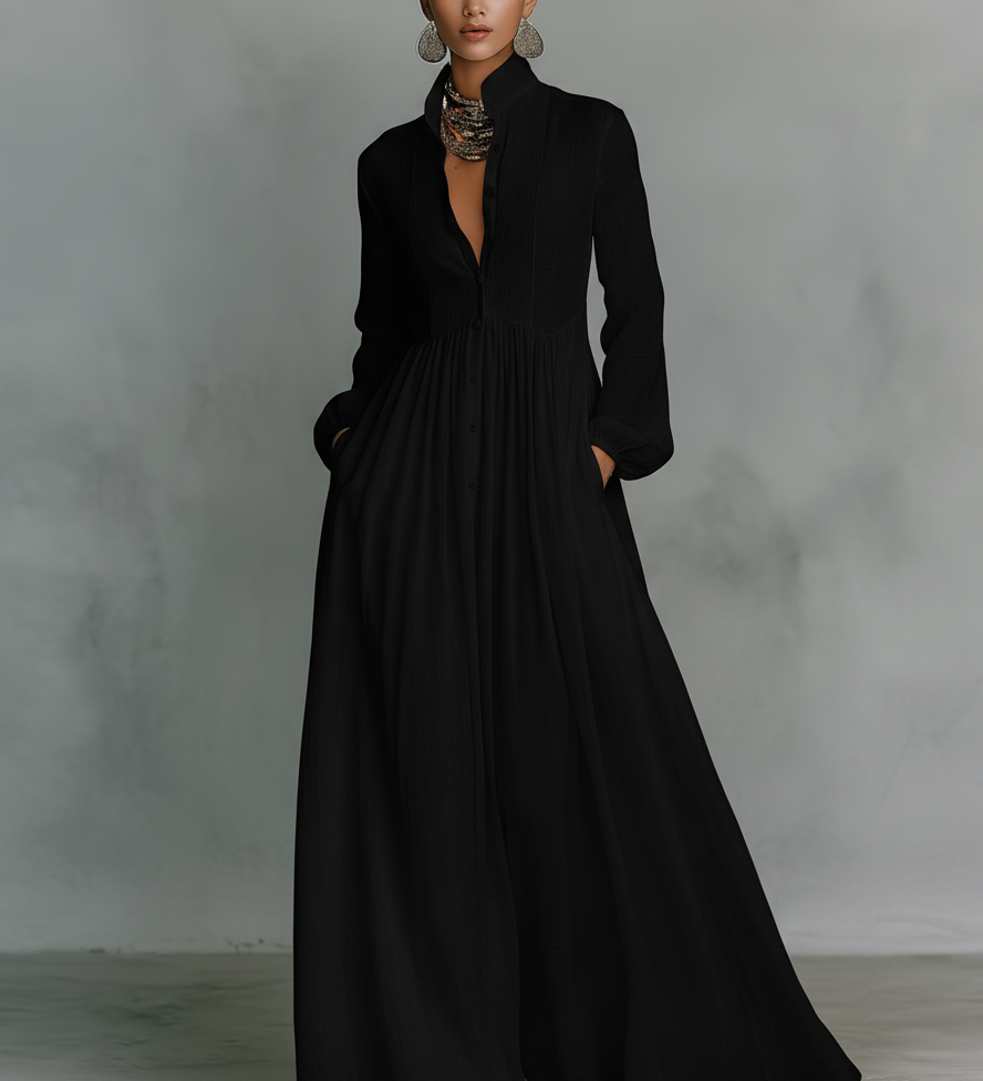 Slávka – Lanene patchwork maxi haljine