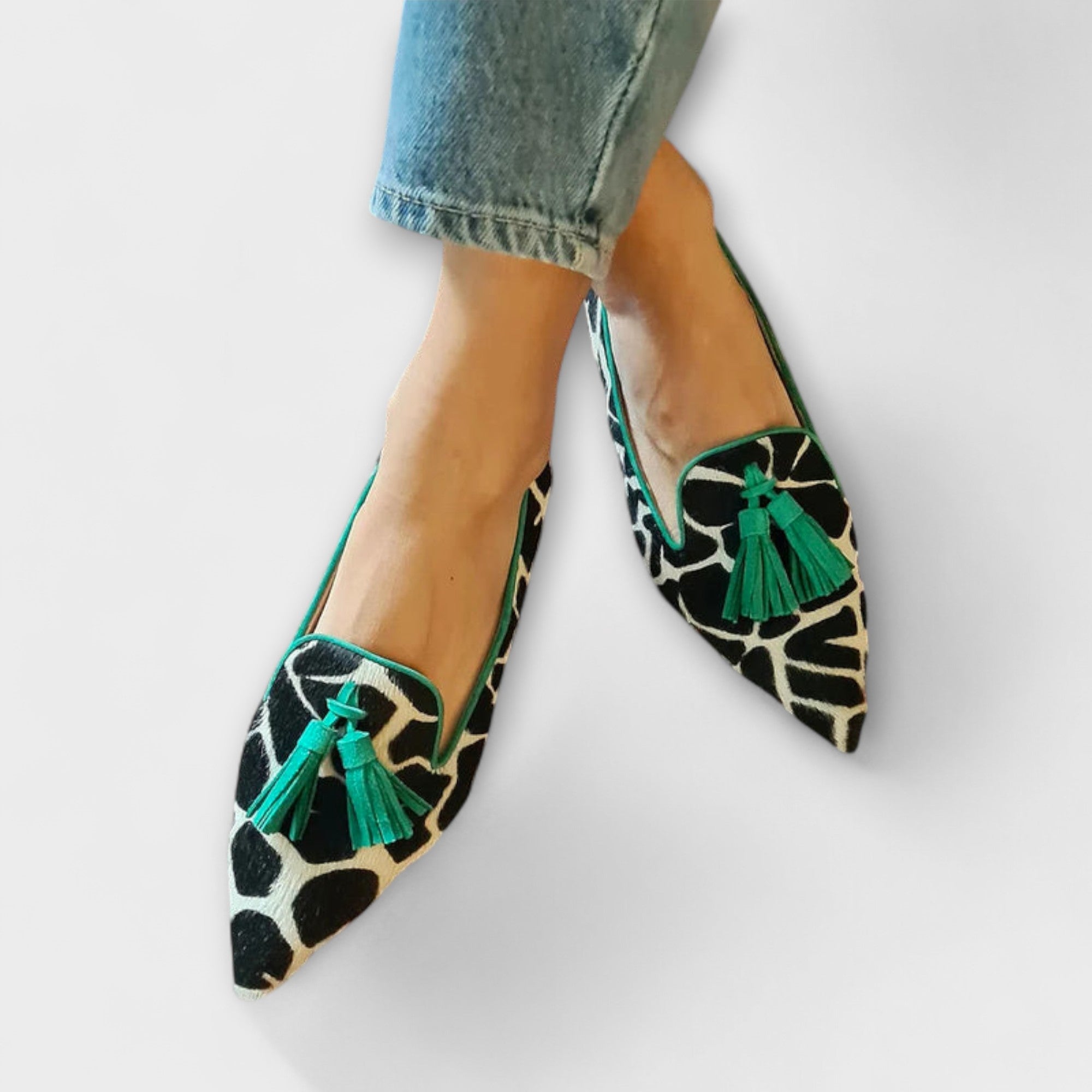 Aleksandra - Elegantni Mokasini s Leopard Uzorkom i Resicama - Elegantni Stil