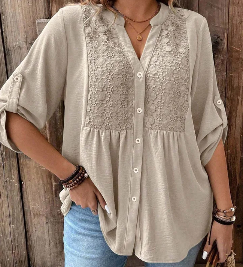 Ana – Bluza s V izrezom i gumbima