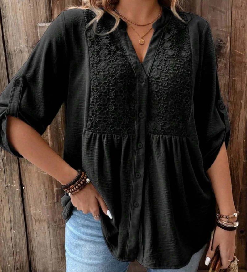 Ana – Bluza s V izrezom i gumbima