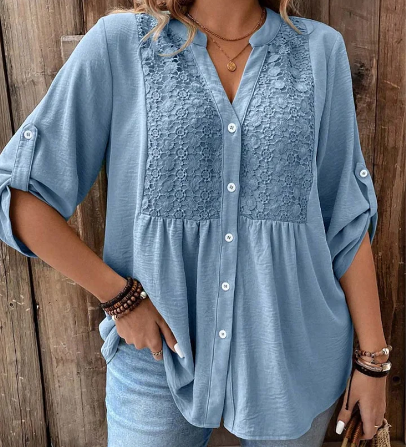 Ana – Bluza s V izrezom i gumbima