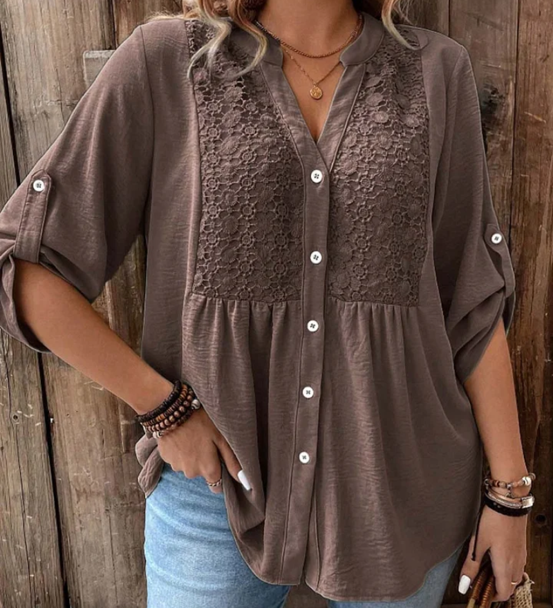 Ana – Bluza s V izrezom i gumbima