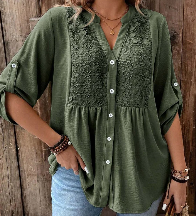 Ana – Bluza s V izrezom i gumbima