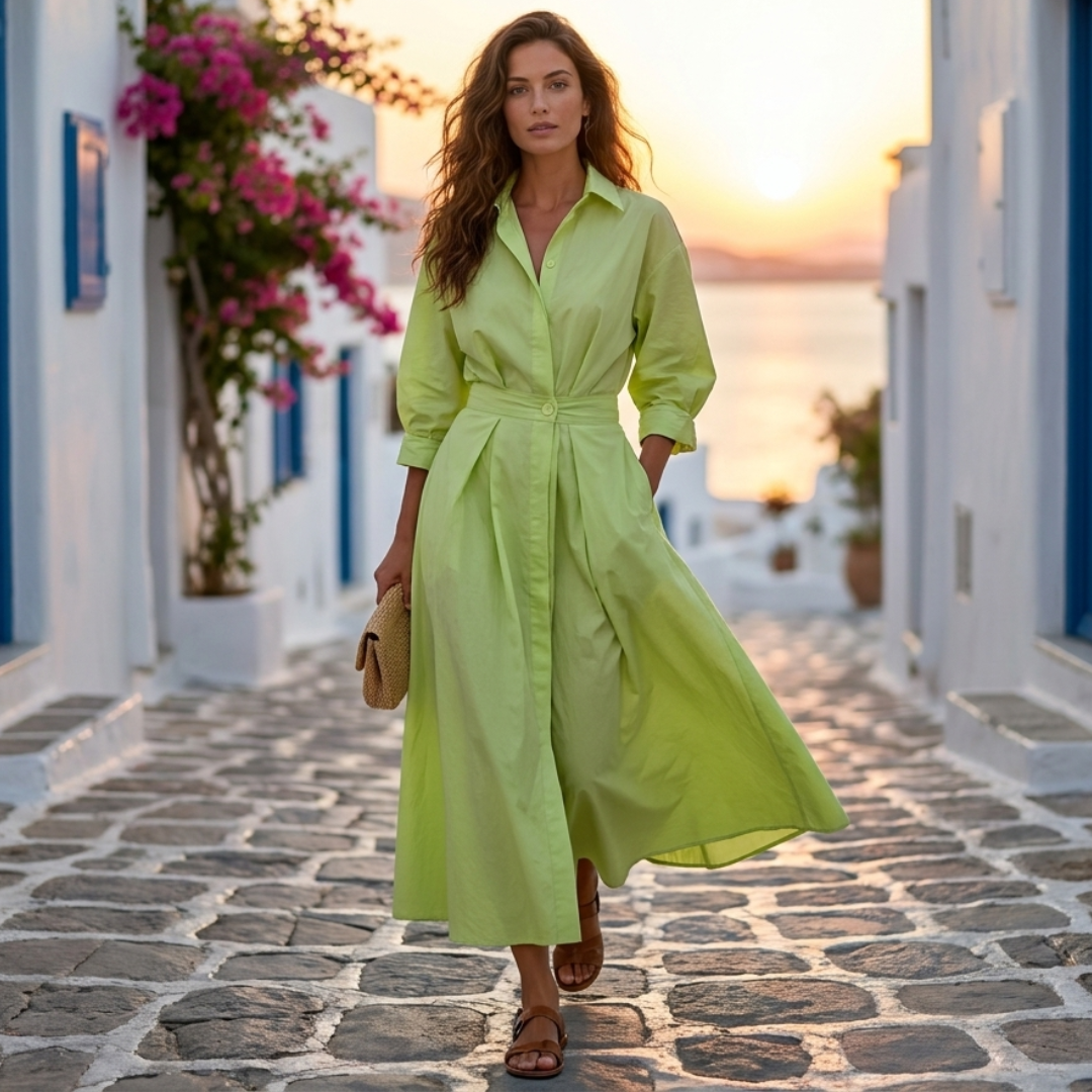 Vanja - Elegantna pamučna haljina s ovratnikom
