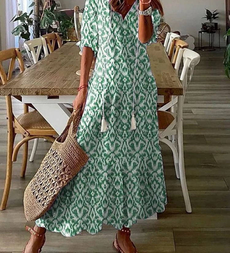 Sara - Elegantna baršunasta maksi haljina s cvetovima