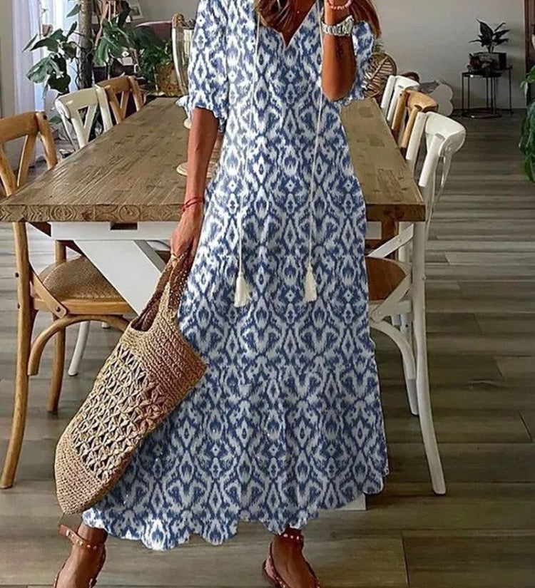 Sara - Elegantna baršunasta maksi haljina s cvetovima