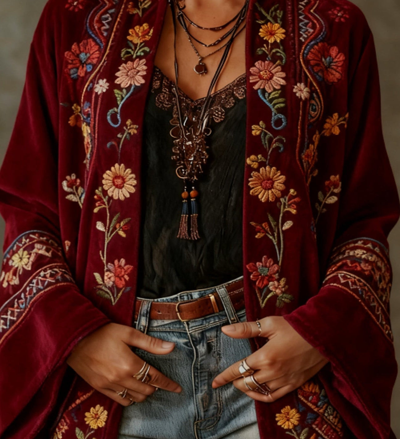 Lucija – vezeni kimono kardigan