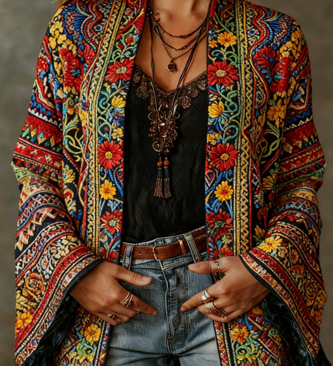 Lucija – vezeni kimono kardigan