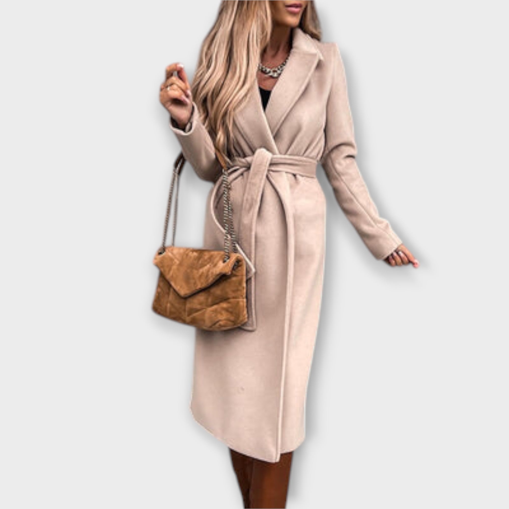 Lidija - Elegantni Dugi Kaput s Remenom