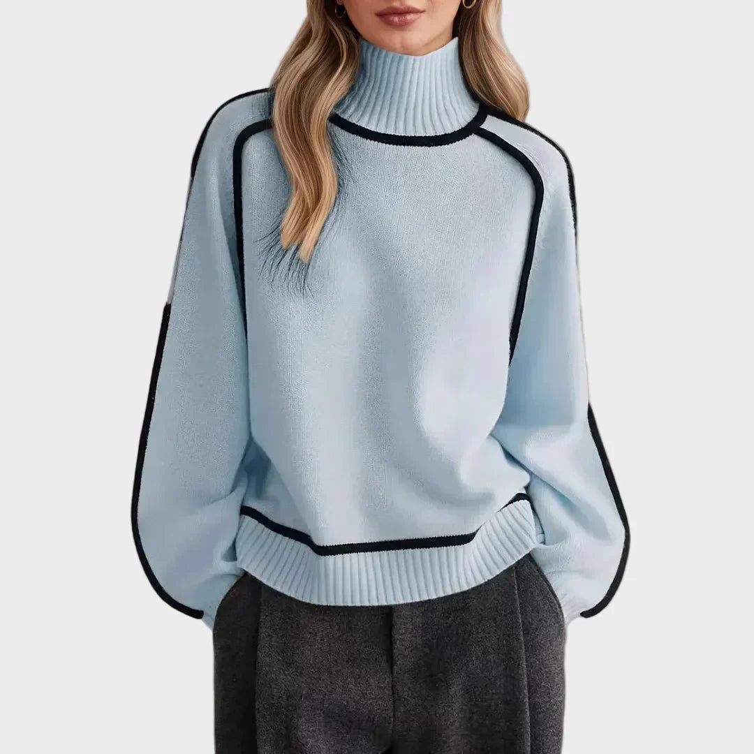 Blaženka - Elegantni jednobojni pulover s visokom ovratnikom