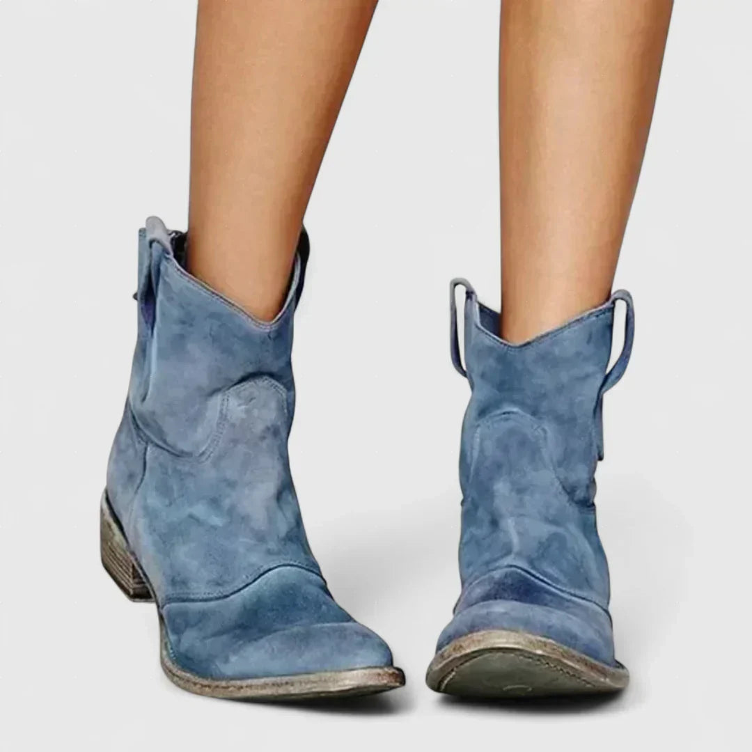 Snežana - Cowboy čizme u retro stilu, do gležnja, s elegantnim završetkom